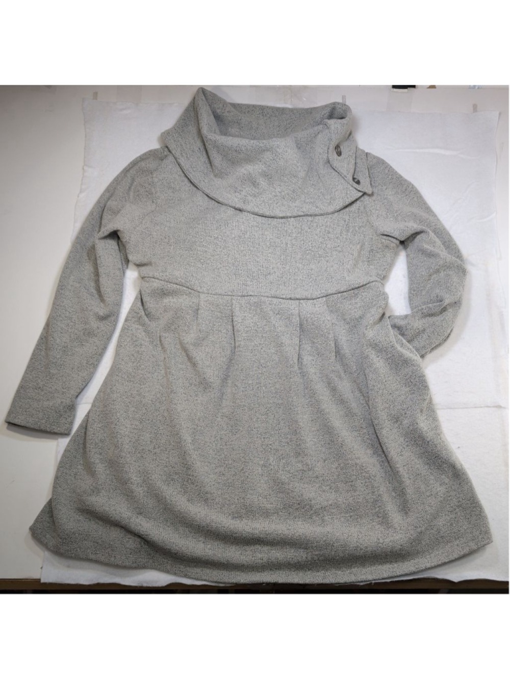 Women's Simply Noelle Gray Long Sleeve Dress L/XL (12-14)
